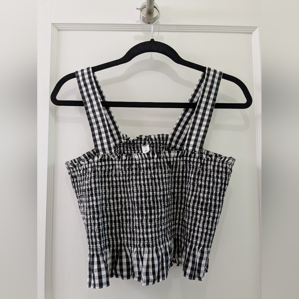 Black and White Gingham Crop Top